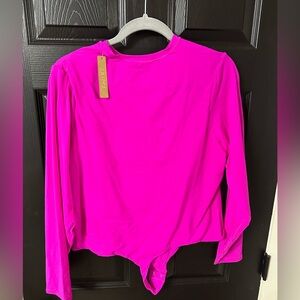 SKIMS Fuchsia Fits Everybody Long Sleeve Bodysuit